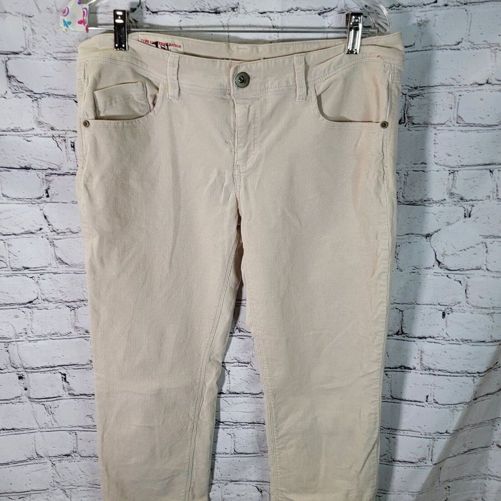 1st Kiss Corduroy Pants Womens 13 Cream Excellent Skinny Stretch FK1833727TJ